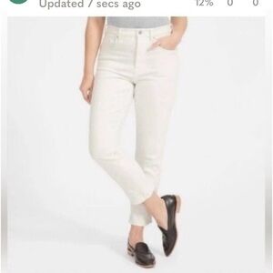 Everlane Jeans High Rise White Ankle